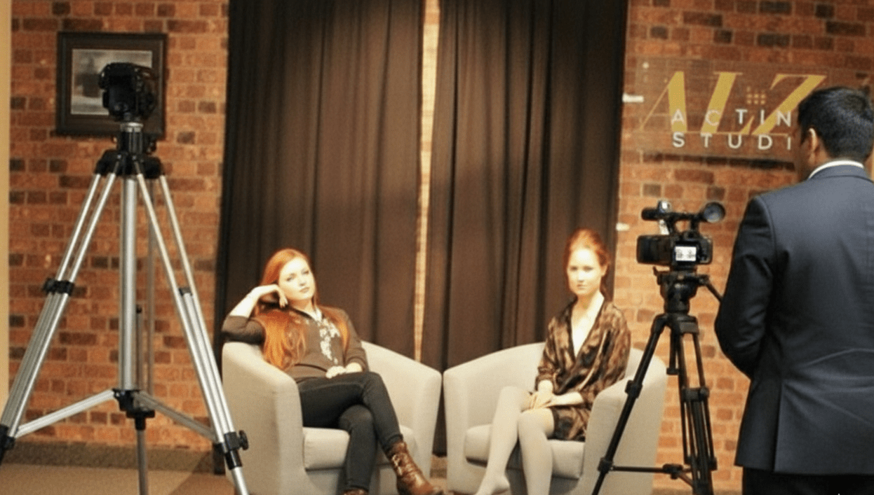 Students sitting in studio setup